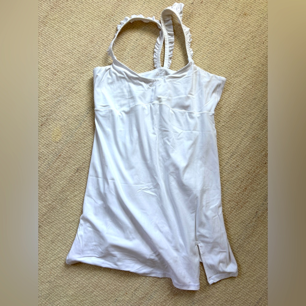 Classic White Aerie Athletic Dress with Ruffle Straps